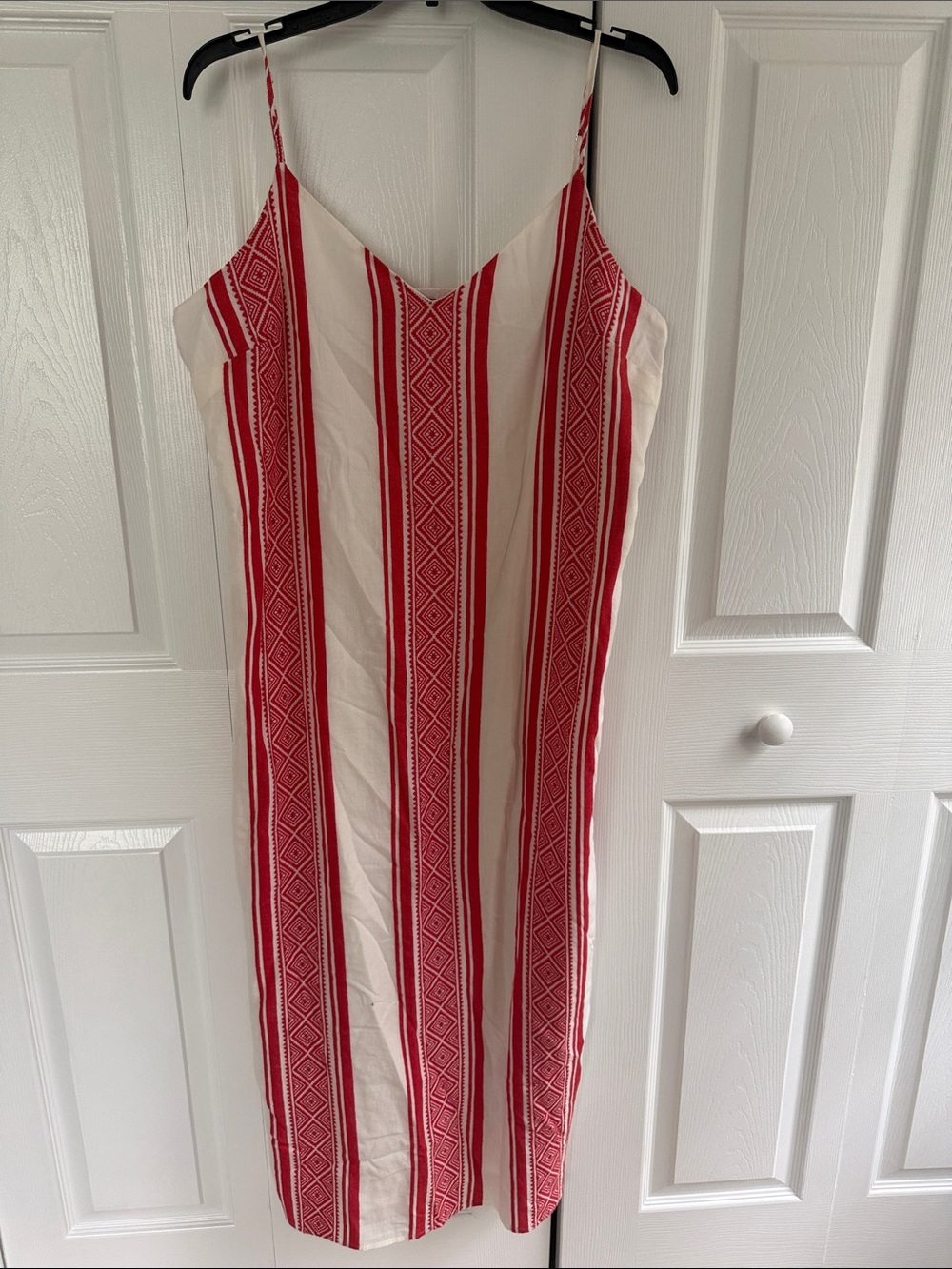 Vince Camuto Red and White Striped Maxi Slip Dress XL